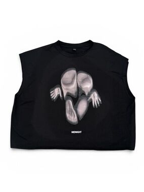 MANFINITY • Black Boxy Midnight Statement Tee